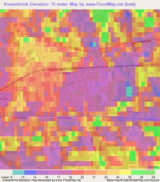 Vossenbrink,Netherlands Elevation Map