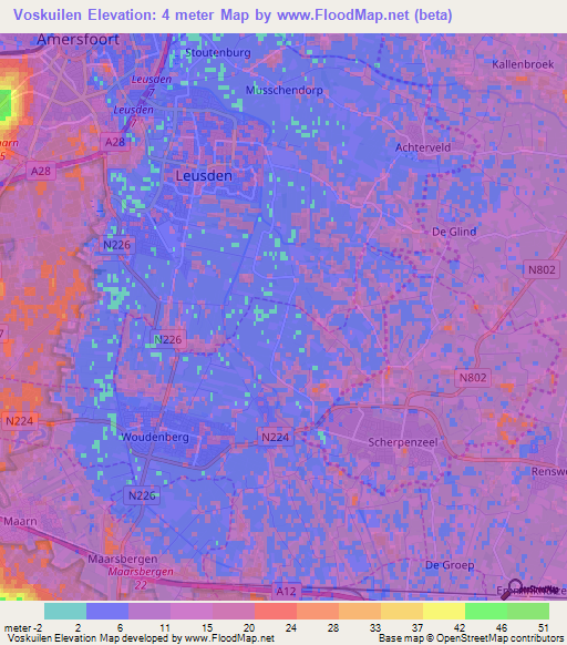 Voskuilen,Netherlands Elevation Map