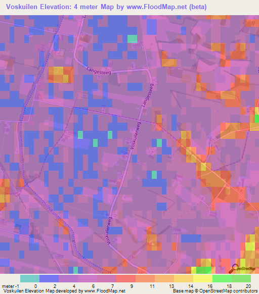 Voskuilen,Netherlands Elevation Map