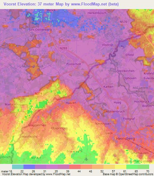 Voorst,Netherlands Elevation Map