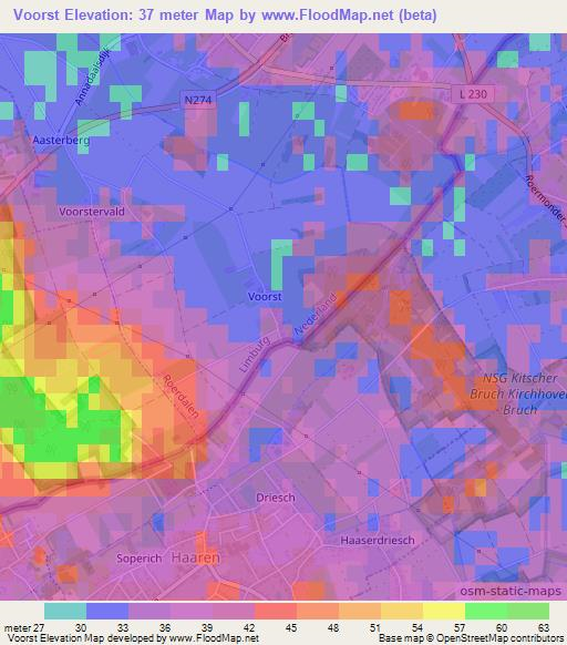 Voorst,Netherlands Elevation Map
