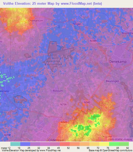 Volthe,Netherlands Elevation Map