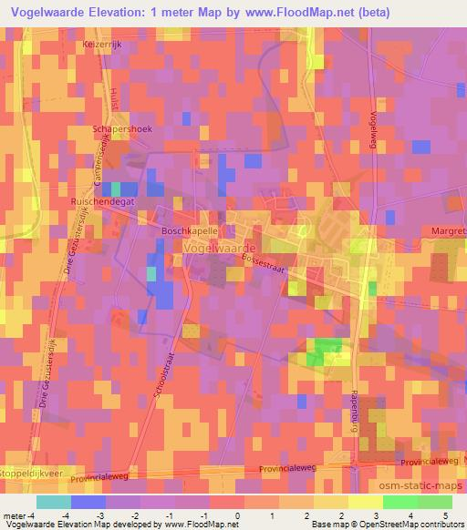 Vogelwaarde,Netherlands Elevation Map