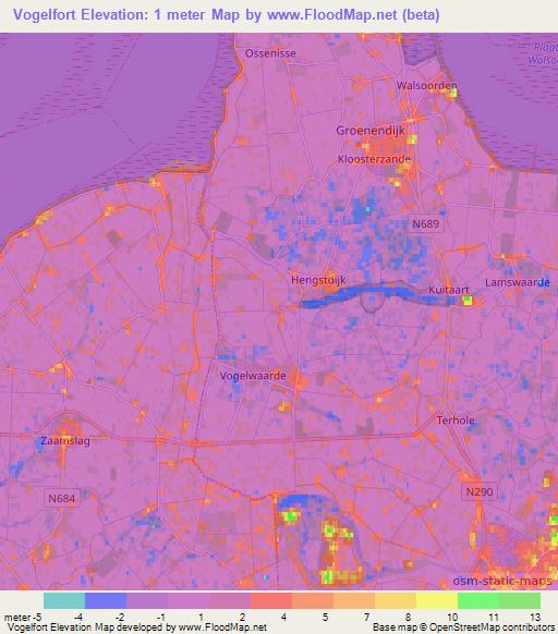 Vogelfort,Netherlands Elevation Map