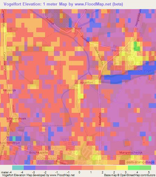 Vogelfort,Netherlands Elevation Map
