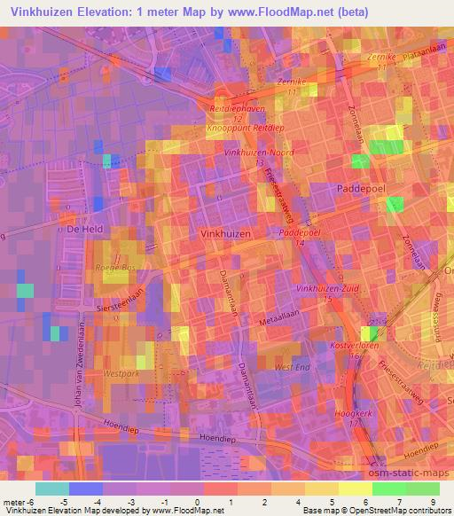 Vinkhuizen,Netherlands Elevation Map