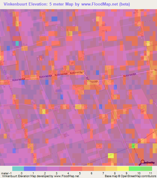 Vinkenbuurt,Netherlands Elevation Map