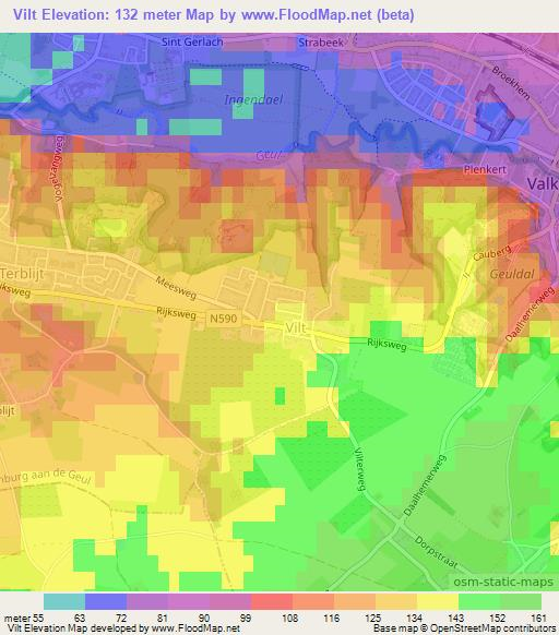 Vilt,Netherlands Elevation Map