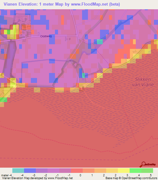 Vianen,Netherlands Elevation Map