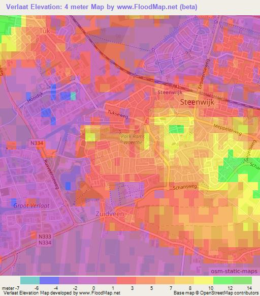 Verlaat,Netherlands Elevation Map