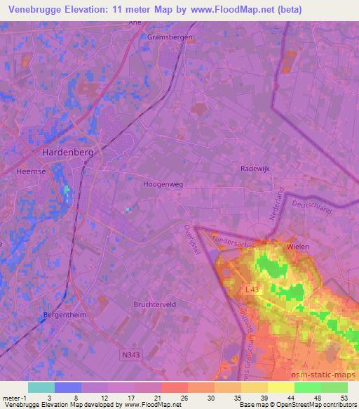 Venebrugge,Netherlands Elevation Map