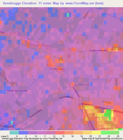 Venebrugge,Netherlands Elevation Map
