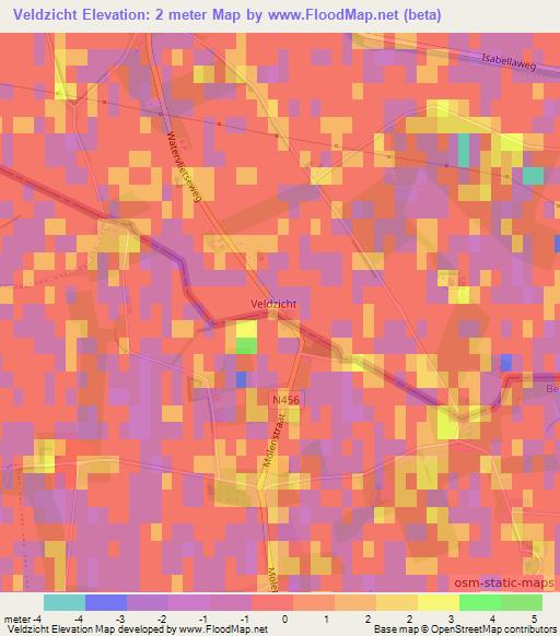 Veldzicht,Netherlands Elevation Map