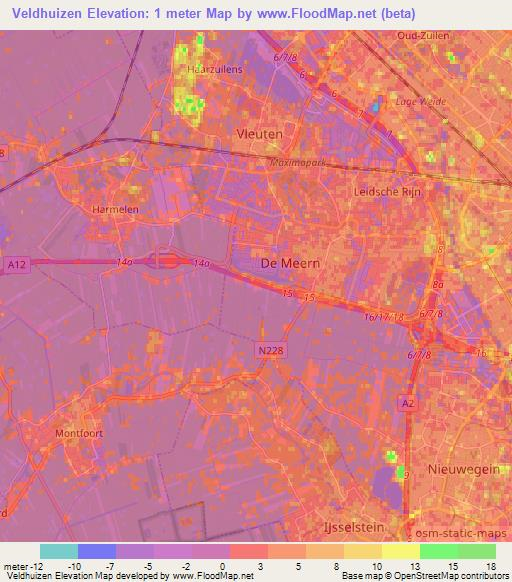 Veldhuizen,Netherlands Elevation Map