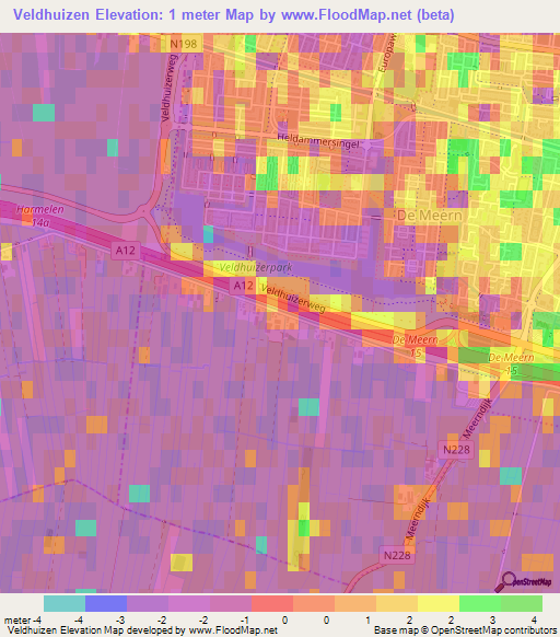 Veldhuizen,Netherlands Elevation Map