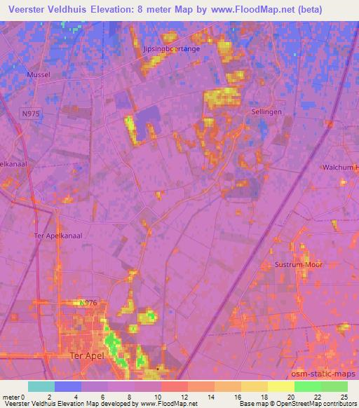 Veerster Veldhuis,Netherlands Elevation Map