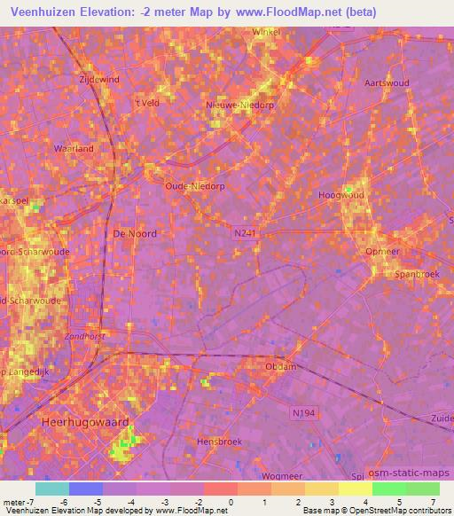 Veenhuizen,Netherlands Elevation Map