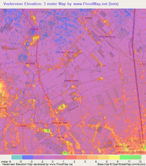 Veelerveen,Netherlands Elevation Map