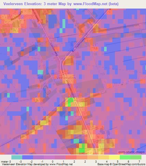 Veelerveen,Netherlands Elevation Map
