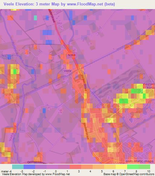 Veele,Netherlands Elevation Map