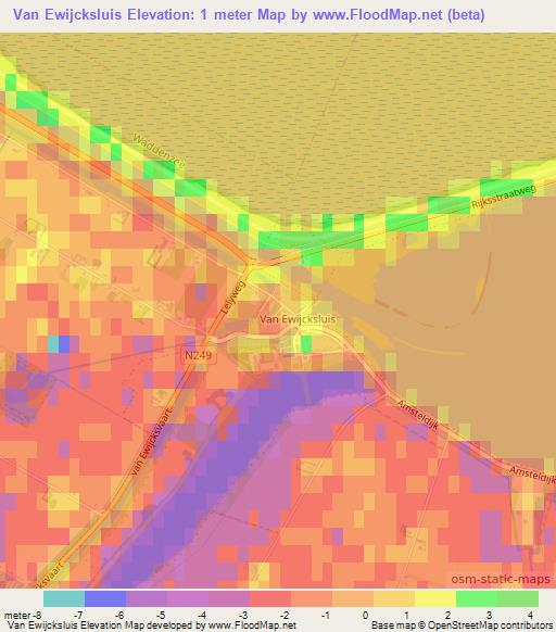 Van Ewijcksluis,Netherlands Elevation Map