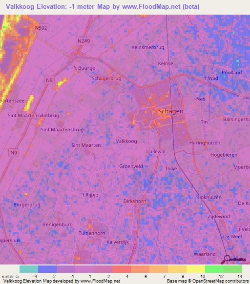 Valkkoog,Netherlands Elevation Map