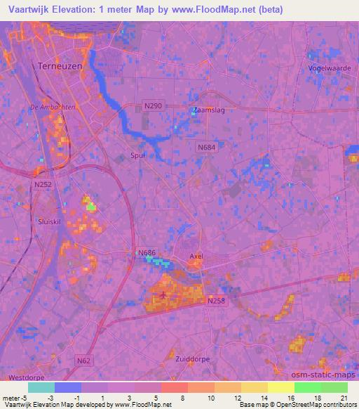 Vaartwijk,Netherlands Elevation Map