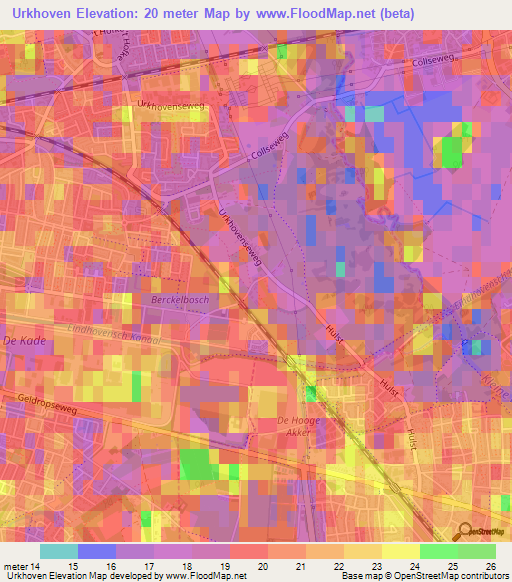 Urkhoven,Netherlands Elevation Map