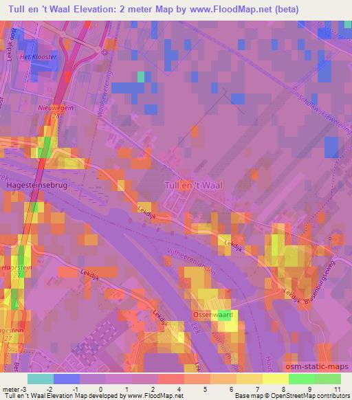 Tull en 't Waal,Netherlands Elevation Map