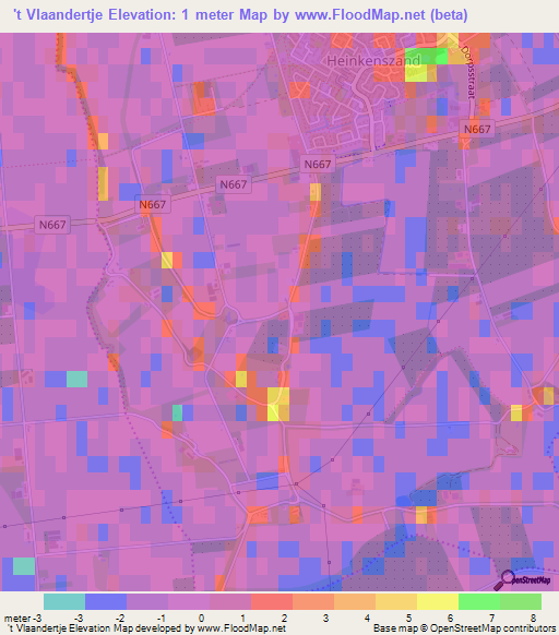 't Vlaandertje,Netherlands Elevation Map