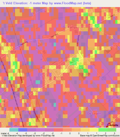 't Veld,Netherlands Elevation Map