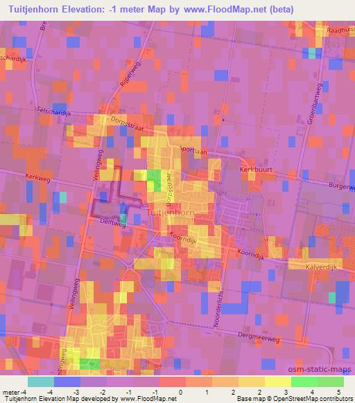 Tuitjenhorn,Netherlands Elevation Map