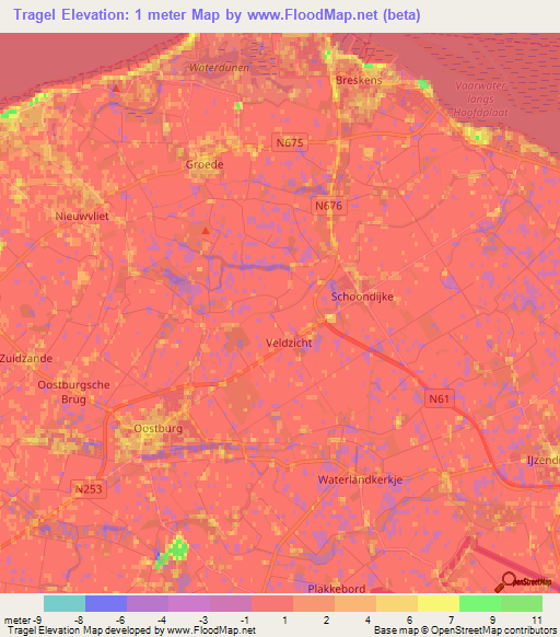 Tragel,Netherlands Elevation Map