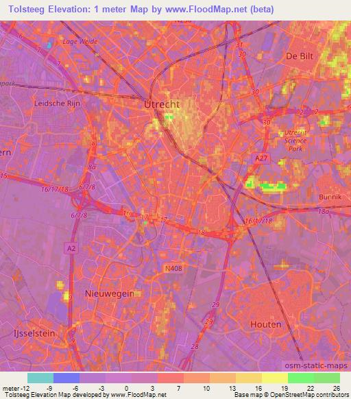 Tolsteeg,Netherlands Elevation Map
