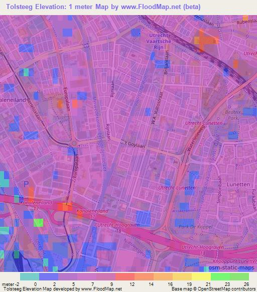 Tolsteeg,Netherlands Elevation Map