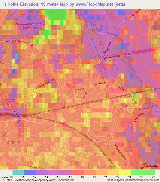 't Hofke,Netherlands Elevation Map