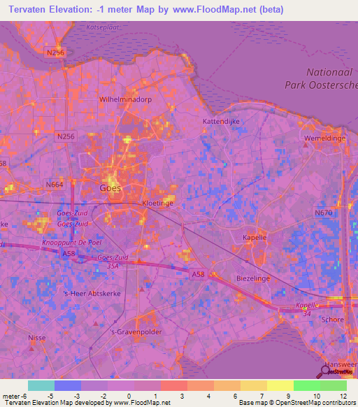 Tervaten,Netherlands Elevation Map