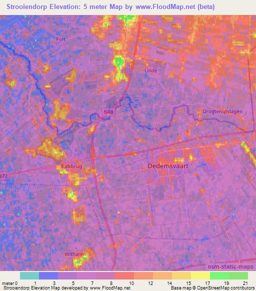 Strooiendorp,Netherlands Elevation Map