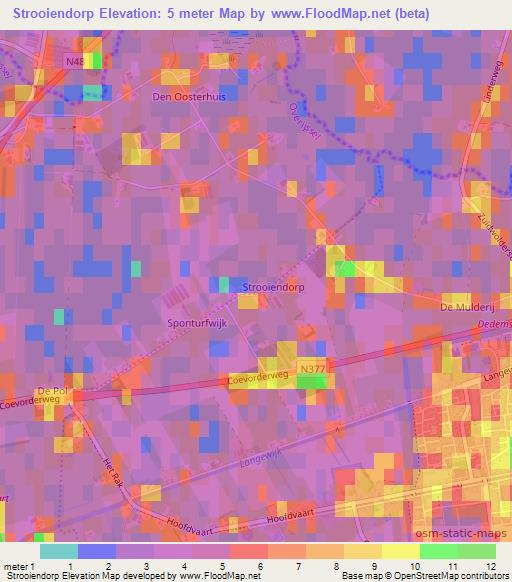 Strooiendorp,Netherlands Elevation Map