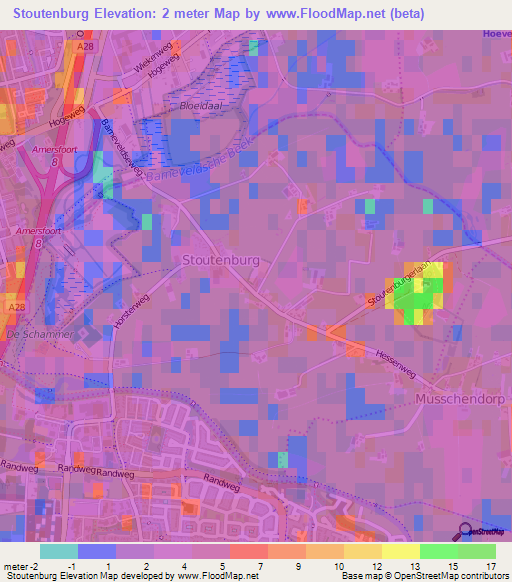 Stoutenburg,Netherlands Elevation Map