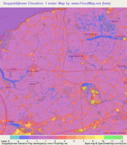 Stoppeldijkveer,Netherlands Elevation Map