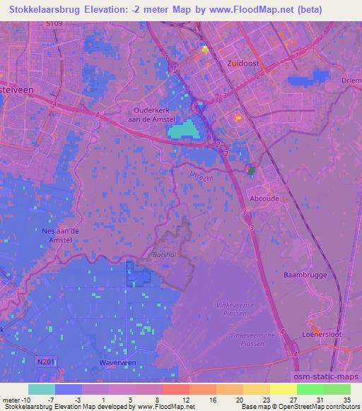 Stokkelaarsbrug,Netherlands Elevation Map