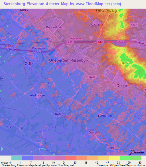 Sterkenburg,Netherlands Elevation Map