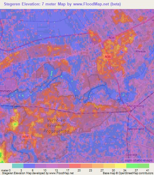 Stegeren,Netherlands Elevation Map