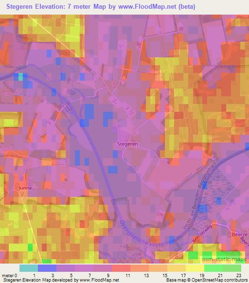 Stegeren,Netherlands Elevation Map