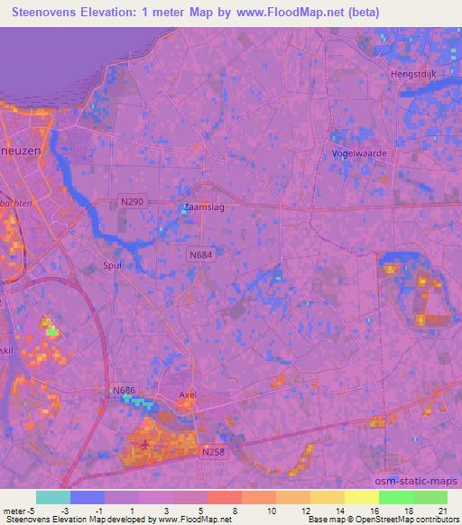 Steenovens,Netherlands Elevation Map