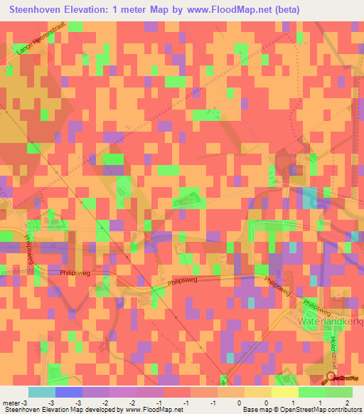 Steenhoven,Netherlands Elevation Map