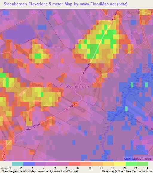 Steenbergen,Netherlands Elevation Map