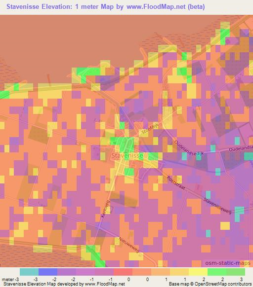 Stavenisse,Netherlands Elevation Map