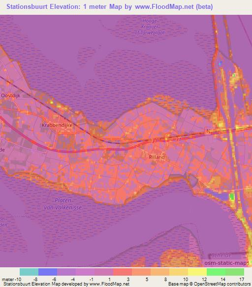 Stationsbuurt,Netherlands Elevation Map